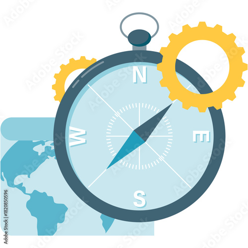 Classic Compass with Map