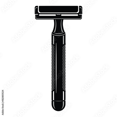 Classic Razor Illustration, Safety Razor Graphic, Traditional Shaving Razor