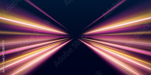 Electric pink and purple trails swirl in a transparent PNG. Glowing streaks simulate fast motion and energy flow. Ideal for cyberpunk and futuristic themes.