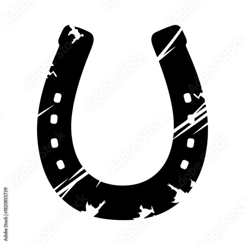 Black distressed horseshoe icon