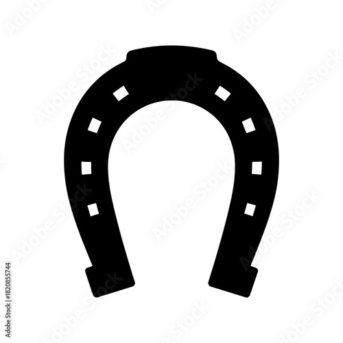 Black silhouette of a horseshoe icon