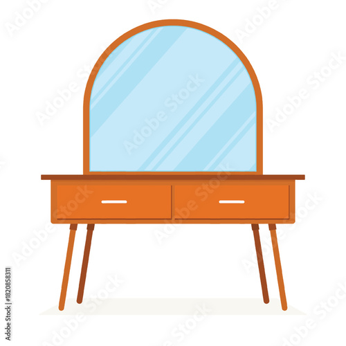 Dressing table with mirror cartoon cute