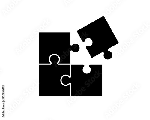 Jigsaw Puzzle Concept Black and White