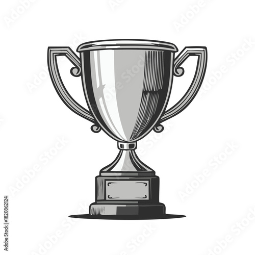Elegant Silver Trophy Symbolizing Victory and Achievement in Competitions and Tournaments