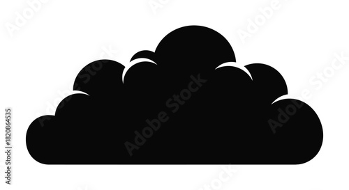 Stylized cloud icon in black and white silhouette