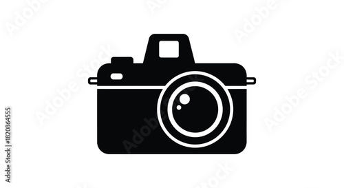 Simple camera icon graphic design photography equipment silhouette