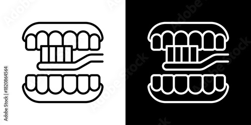 Oral Care Icons. Fresh Line Design Built For Creative Flexibility In Light And Dark Versions. 