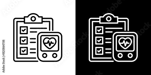 Health Monitoring Icons. Fresh Line Design Built For Creative Flexibility In Light And Dark Versions. 
