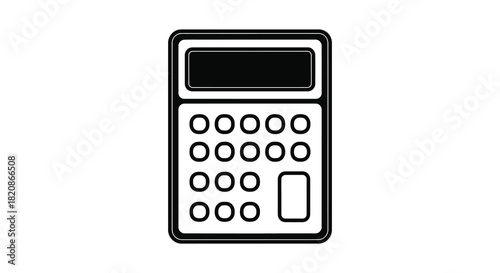 Simple calculator icon in black and white silhouette