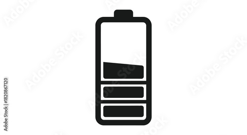 Low battery indicator symbol energy depletion low power silhouette