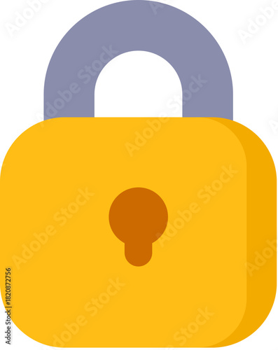 Vector Flat Icon Simple Lock Icon
