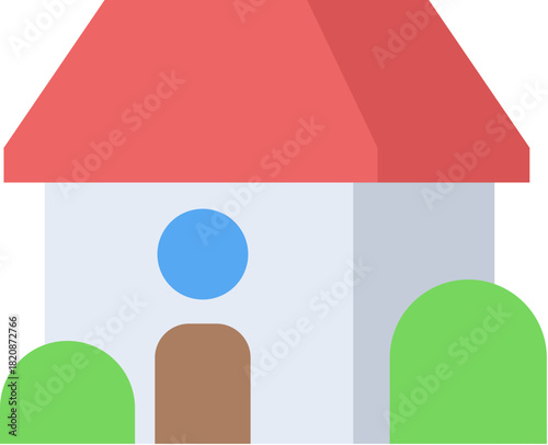 Vector Flat Icon Simple House Home Icon