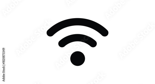Simple wifi signal icon in black and white silhouette