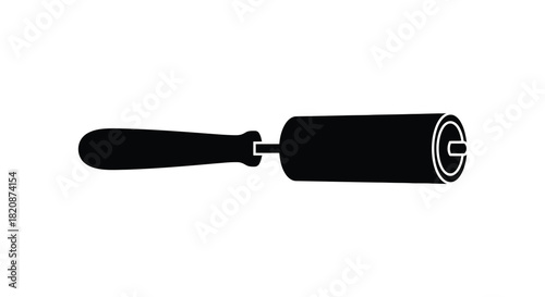 Lint roller silhouette for cleaning clothes and removing pet hair silhouette