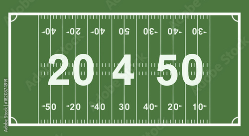 American football field illustration with yard lines and numbers.