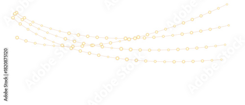 PNG Christmas lights with glowing bulbs for holiday cards and banners overlay background