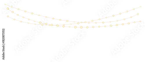 Christmas bulbs twinkle with gentle shine, festive garland string light PNG