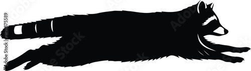 Running raccoon silhouette dynamic wildlife vector