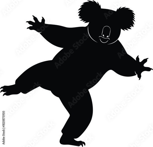 Koala silhouette dancing
