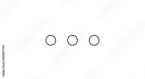 Three black outlined circles arranged horizontally on a clean white background, representing loading, ellipsis, progress, or more options.