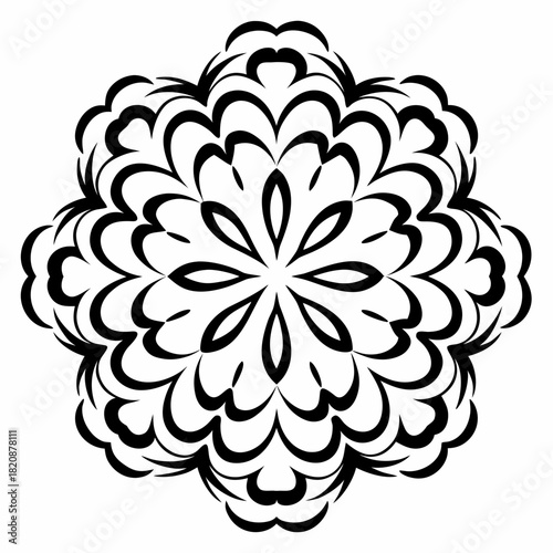 Elegant Floral Mandala Design with Intricate Petal Patterns.