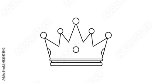 Minimalist outline drawing of a royal crown icon representing monarchy, success, leadership, and power on a white background