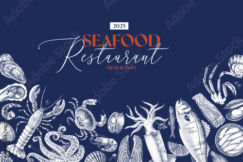 Seafood banner for your designs