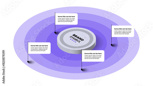 Infographic template. Isometric circle with 4 layers