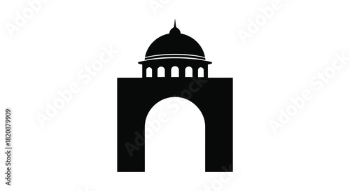 Architectural archway with dome silhouette classic building entrance design silhouette