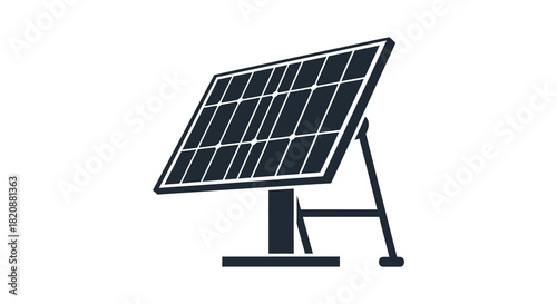 Solar panel energy source silhouette for sustainable future