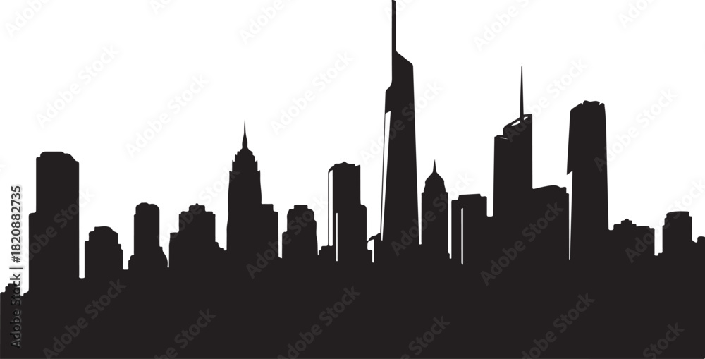 Fototapeta premium Minimal Black Silhouette Vector Art