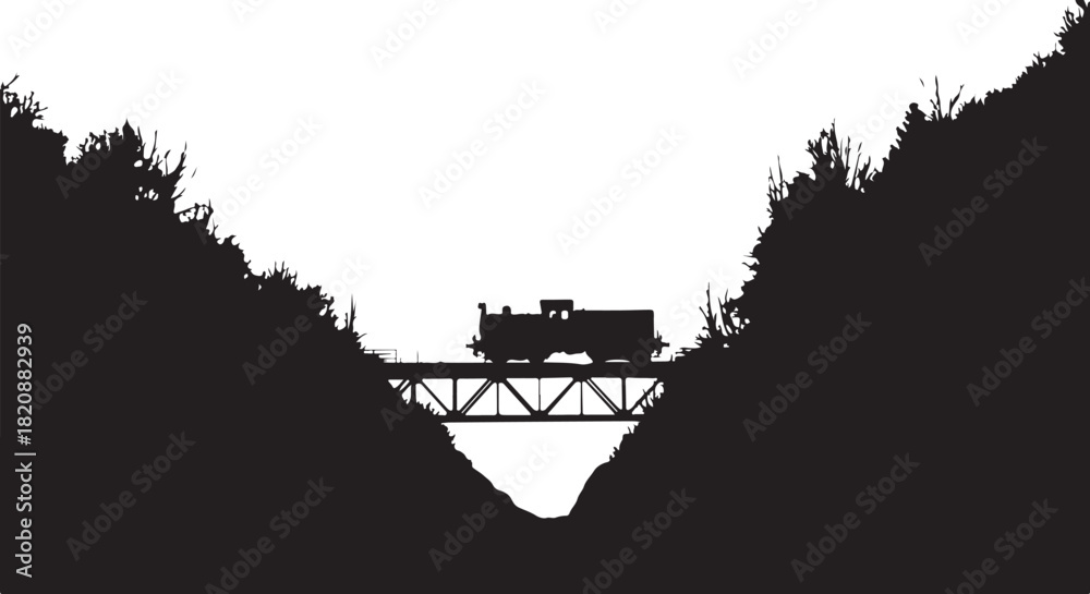 Fototapeta premium Minimal Black Silhouette Vector Art