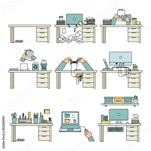 Vector set of 8 Flat vector Graphic Design Tools	 illustration flat design simple and minimalis style cartoon white background. 	