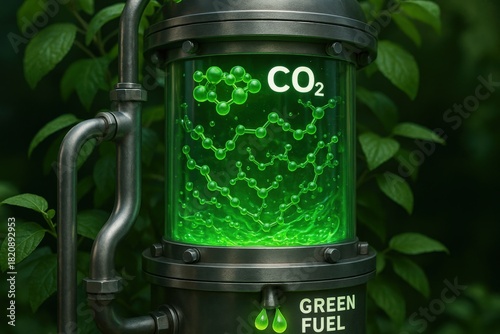 Wallpaper Mural recycling carbon process solutions concept. A creative device converting CO2 into green fuel. Torontodigital.ca