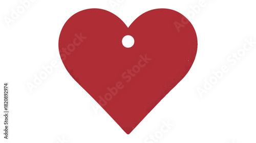 Red Heart Tag Illustration Symbol of Love, Affection, and Romance for Valentine's Day and Beyond
