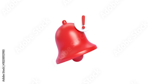 Vibrant red notification bell icon with a white alert symbol indicating an important update or message