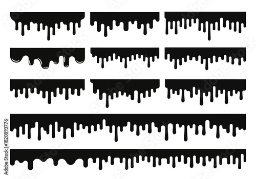 black liquid vector set