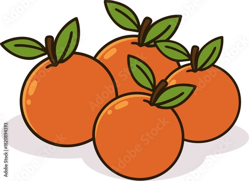 vector illustration of a group of orange fruits