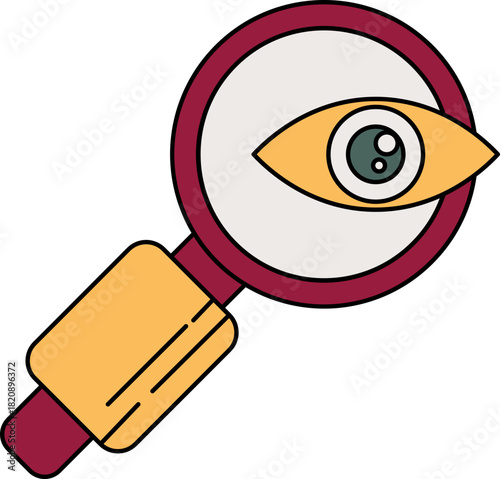 Detailed eye observation using a magnifying glass vision mission brainstorm