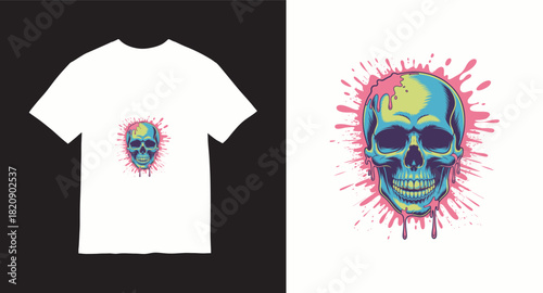 Graffiti skull graphic vector t-shirt design