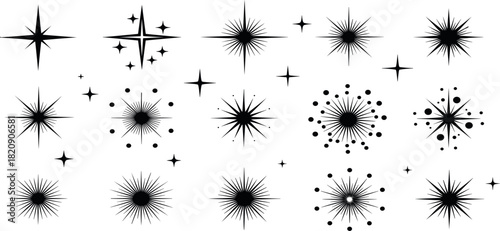 Collection of Starbursts and Sparkle Effects, Perfect for Adding a Decorative Glow