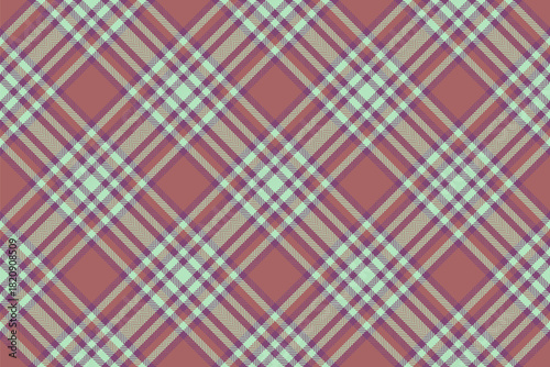 Woman tartan background vector, event pattern texture textile. Composition seamless plaid check fabric in red and pink colors.