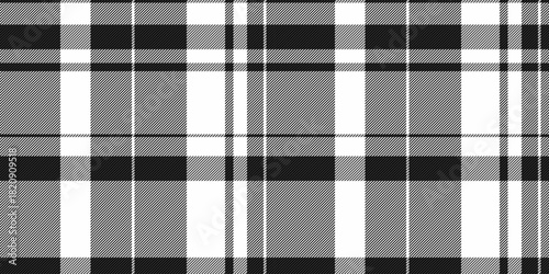 Track background texture tartan, border seamless check plaid. Punk pattern textile vector fabric in black and white colors.