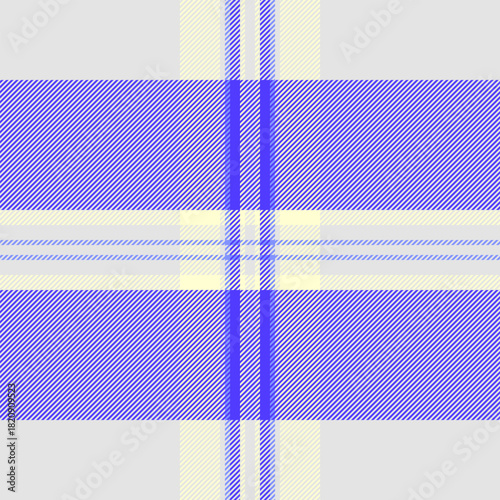 Professional pattern tartan textile, teenage fabric background seamless. Invite check plaid vector texture in sterling silver and indigo colors.