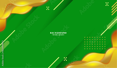 Abstract gold shapes on a green background, perfect for luxury branding, elegant design projects, or artistic backgrounds in various media.
