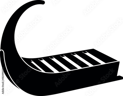 Abstract black gondola silhouette