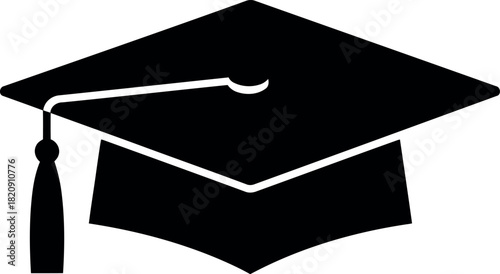 Graduation cap silhouette education symbol