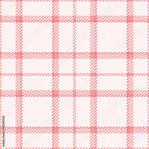Tweed background seamless fabric, warm plaid check vector. Formal tartan pattern texture textile in sea shell and red colors.