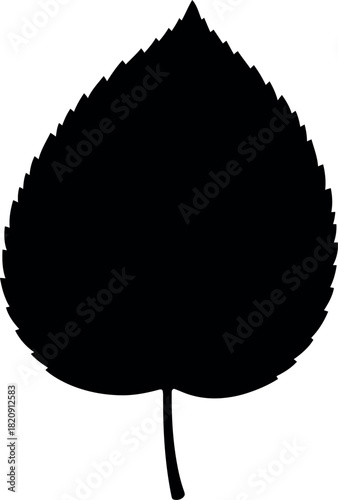 Black aspen leaf silhouette