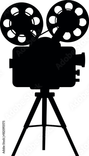 Vintage film camera silhouette